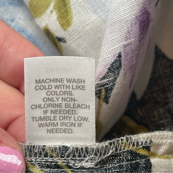 J. Jill Love Linen Floral Sleeveless Shift Dress V-Neck Medium Wedding Guest EUC - Picture 10 of 13